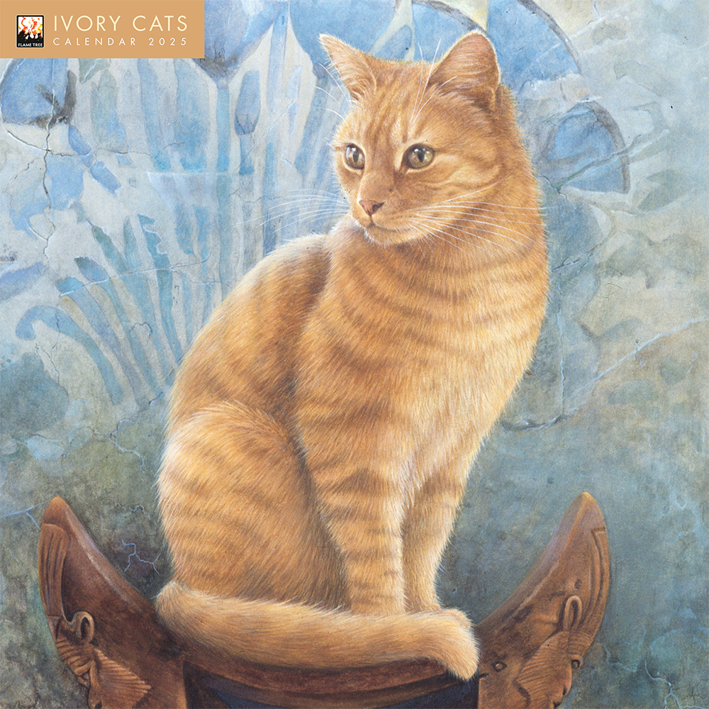 Ivory cats wall calendar 2025