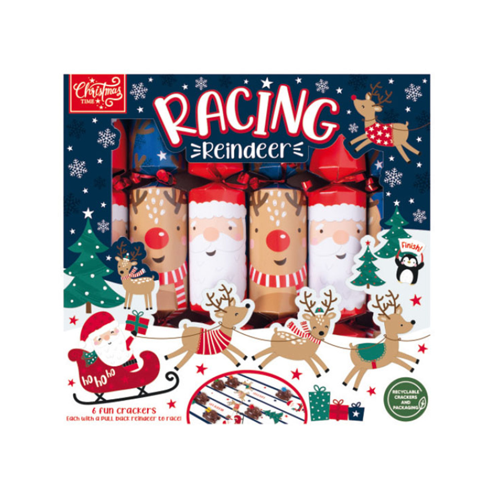 Racing reindeer fun crackers