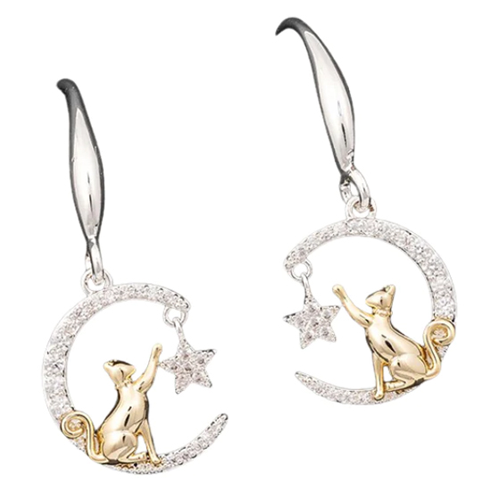 Wish upon a star cat earrings