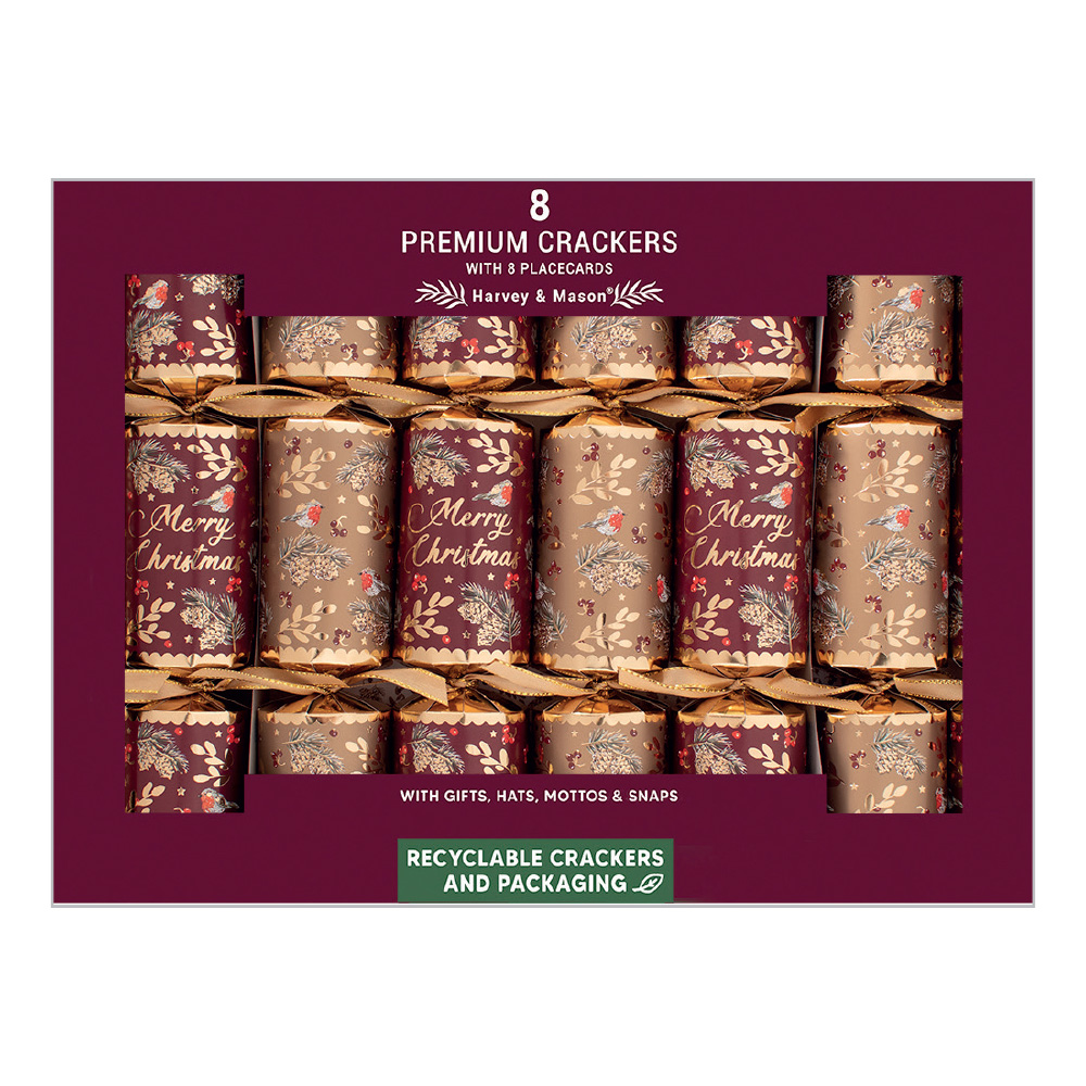 Premium burgundy robin crackers