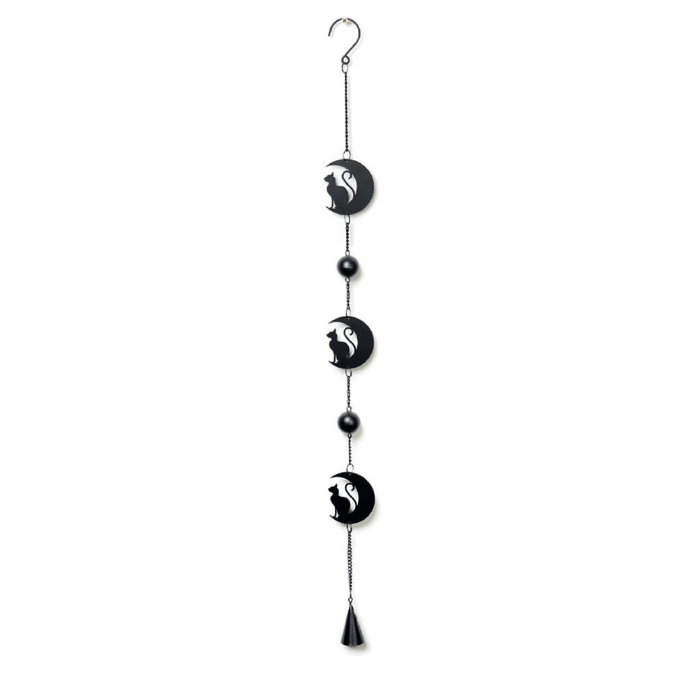 Black cat and moon hanging decoration