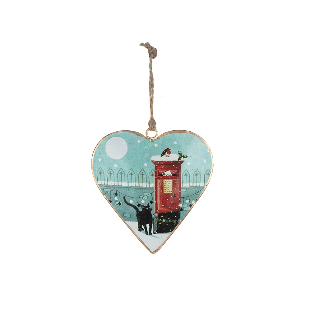 Postbox cat heart decoration