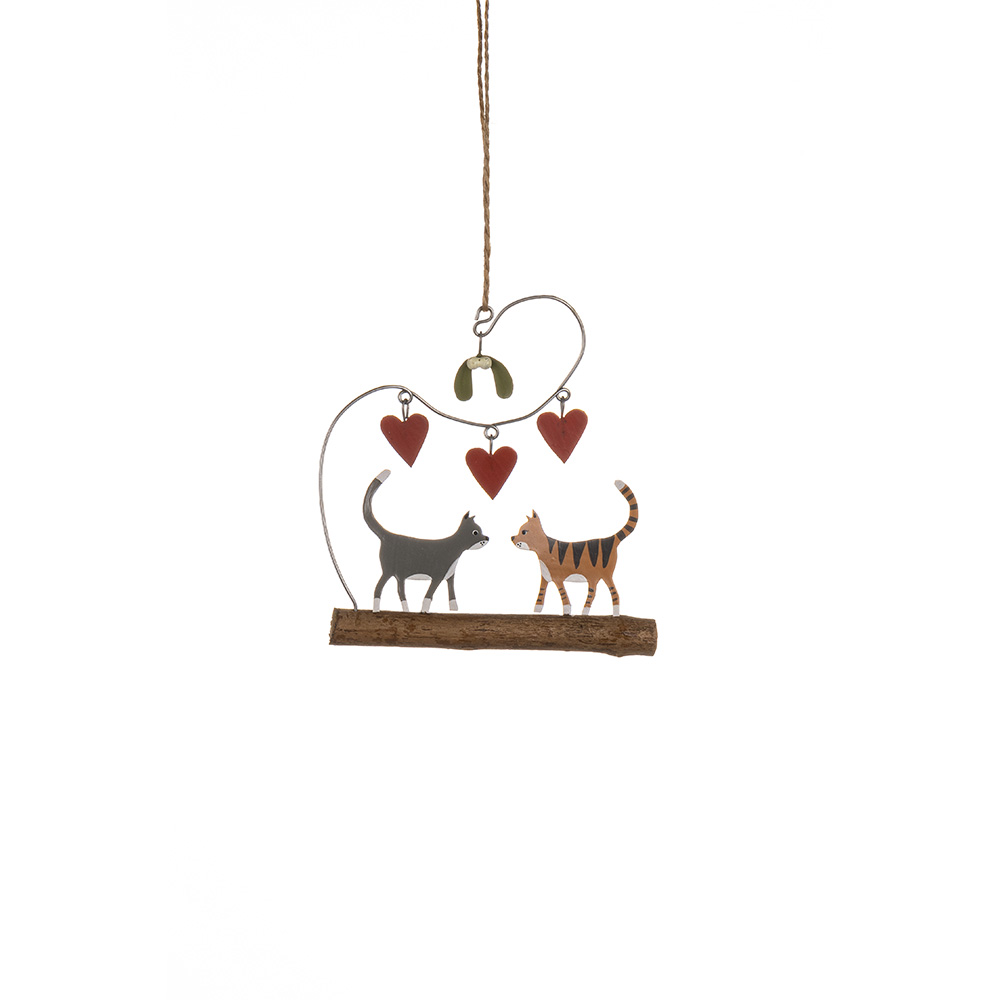 Cats and hearts decoration