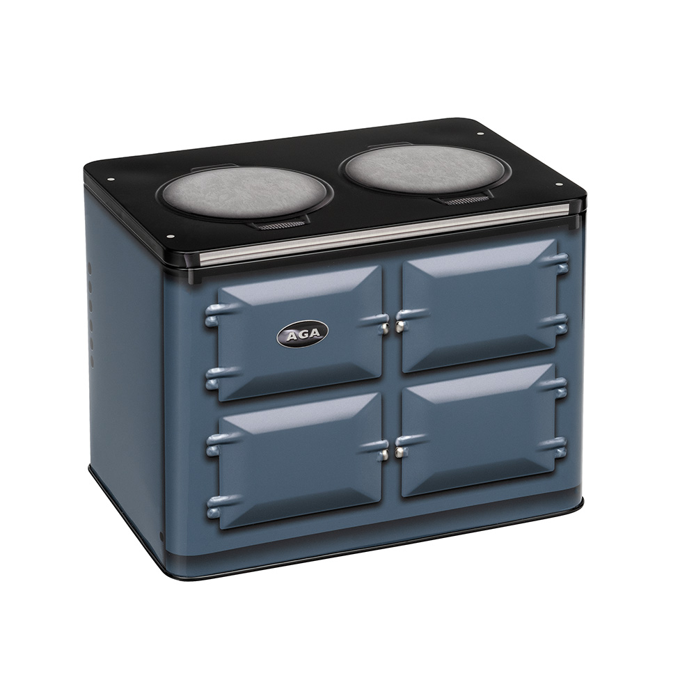 Aga biscuit tin with chocolate chip cookies - blue