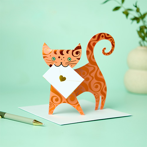 3D card - ginger cat Marmalade